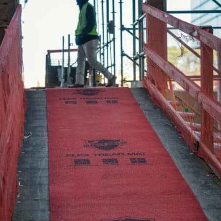 flex tread mat rolled out on ramp